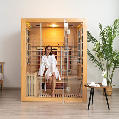 Doppelsystem-Infrarot und Dampf-Holz-Sauna-Zimmer für Familien-Gebrauch