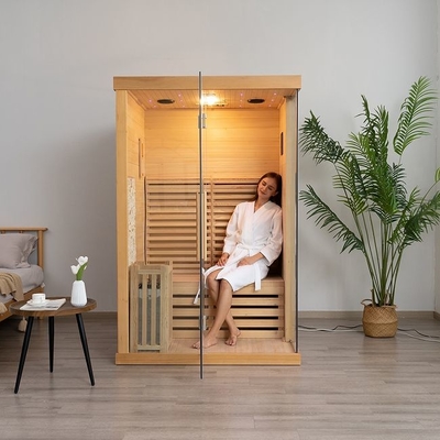 Canada Red Cedar Wooden Traditionelle 2-Personen-Dampfsauna für Zuhause