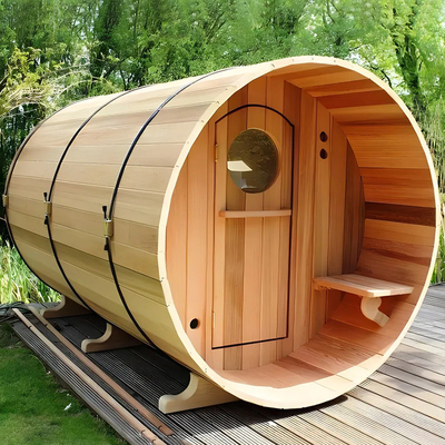 Kanadische Holz-Hemlock / Red Cedar Barrel Traditionelle Dampfsauna für den Außenbereich
