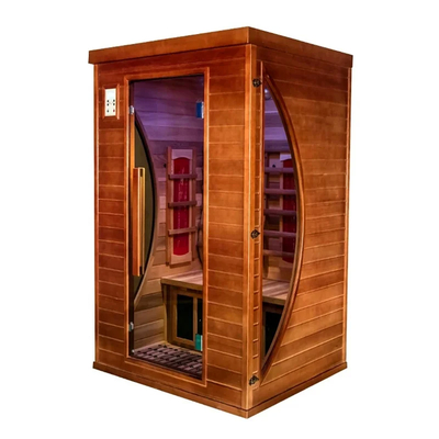 Transparente gehärtetes Glas Ferninfrarot Sauna mit LED-Beleuchtung und Vollspektrum-Kohlenstoff-Panel