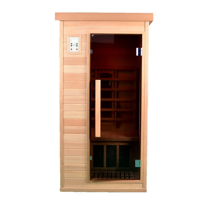 Holzrechteckige Sauna mit Keramikheizung Gehärtetes Glas 0-60 Minuten Timer