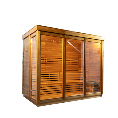 Touchscreen-Steuerung 6KW Ofenheizung Hemlock / Red Cedar Dampfsauna mit LED-Licht
