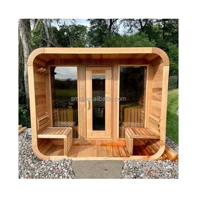 Cedar Outdoor Dry Sauna für 5-6 Personen mit Vollglastür / Bluetooth-Musiksystem
