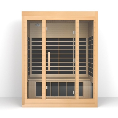 Personen-Sauna-traditionelle Innensauna des Red-cedar-3 mit geführtem Physiotherapie-Licht