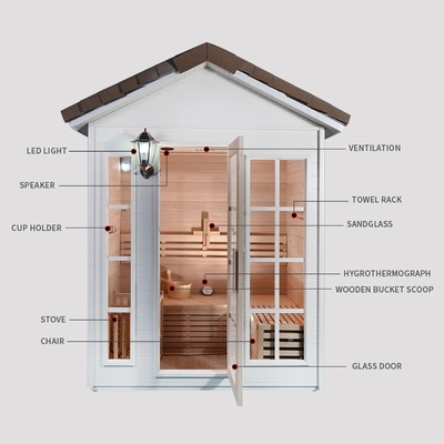 Fester hölzerner roter Cedar Steam Sauna Room 1 Person mit Ofen 6KW