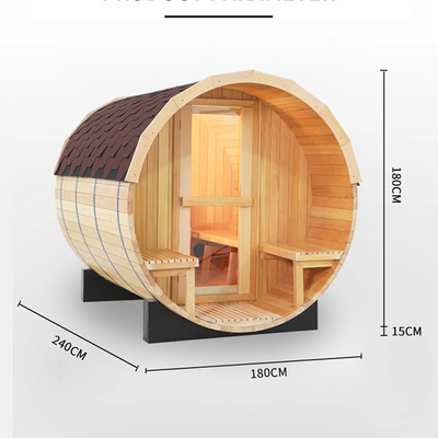Enorm leistungsfähige hölzerne Fass-Sauna im Freien mit Sauna-Ofen Soem annehmbar