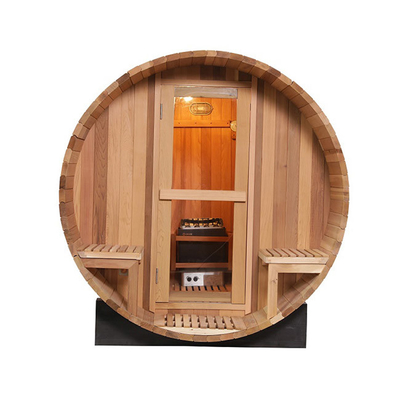 Roter Cedar Wood Outdoor Barrel Sauna Raum 180x240cm Kanadas
