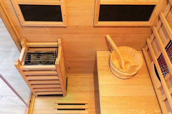 Doppelsystem-Infrarot und Dampf-Holz-Sauna-Zimmer für Familien-Gebrauch