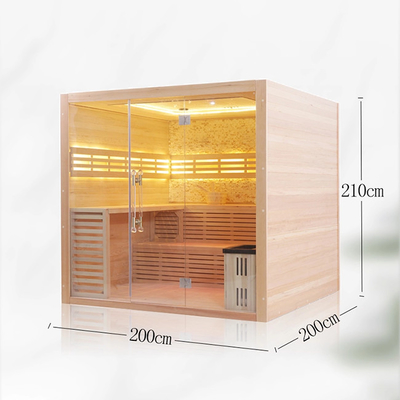 6 Personen-Kanadier-Cedar Steam Sauna Cabin Room-Familien-rote helle Sauna 6000W