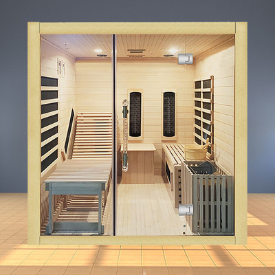 Kombinierte volles Spektrum ISO9000 Infrarotdampf-Sauna-Raum für Person der Familien-3