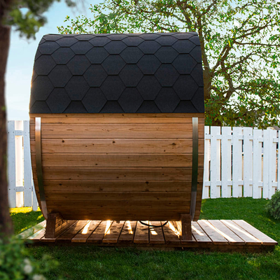 Roter Cedar Dark Glass Outdoor Sauna-Raum für Person 6