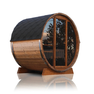 Roter Cedar Dark Glass Outdoor Sauna-Raum für Person 6