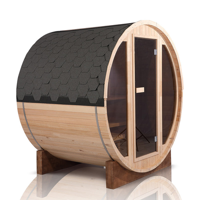 Roter Cedar Dark Glass Outdoor Sauna-Raum für Person 6