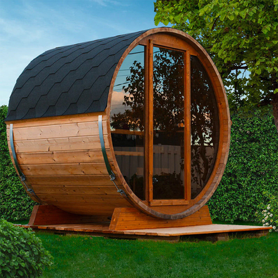 Roter Cedar Dark Glass Outdoor Sauna-Raum für Person 6