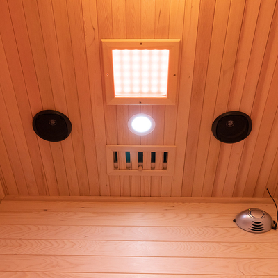 Feste hölzerne 2 Personen-trockene Infrarotsauna im Freien mit wasserdichten Schindeln