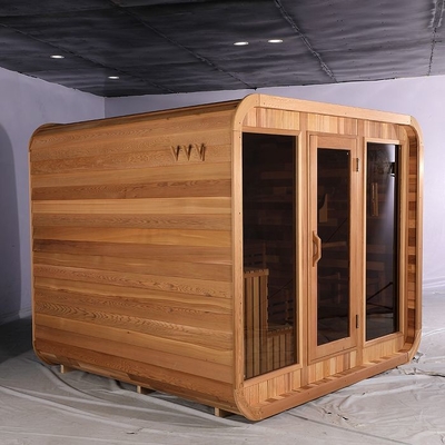 Roter Cedar Wooden Cube Steam Sauna Raum Kanadas für Person 8