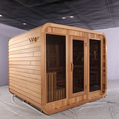 Roter Cedar Wooden Cube Steam Sauna Raum Kanadas für Person 8