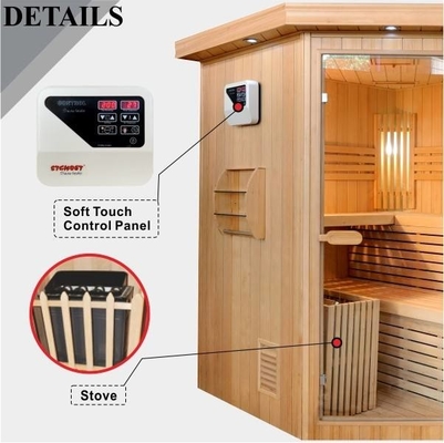 Soem-Doppelt-Bank-Ecke reden Innendampf-Sauna-Raum mit Ofen 6KW an