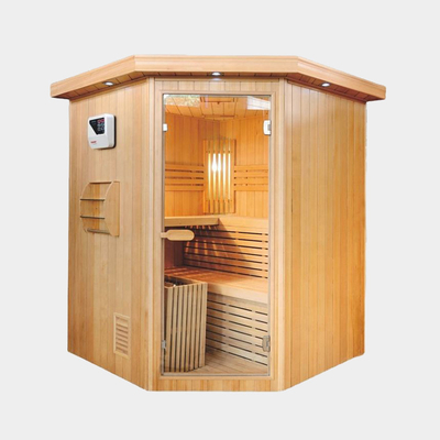 Soem-Doppelt-Bank-Ecke reden Innendampf-Sauna-Raum mit Ofen 6KW an