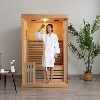 Canada Red Cedar Wooden Traditionelle 2-Personen-Dampfsauna für Zuhause