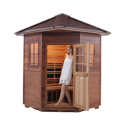 Carbon Panel Red Cedar Wooden Außensauna Traditionell