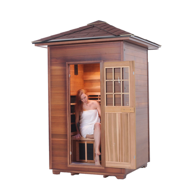 Red Cedar Hemlock Eck-Holz-Infrarot-Trockensauna für 2 Personen