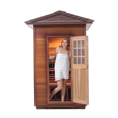 Red Cedar Hemlock Eck-Holz-Infrarot-Trockensauna für 2 Personen