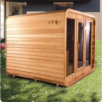 Canadian Red Cedar Dampf-Holzwürfel-Saunaraum im Freien traditionell