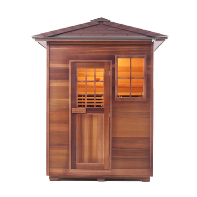 Holz-Infrarot-Carbon-Heizstrahler Outdoor-Trockensauna für 3 - 4 Personen