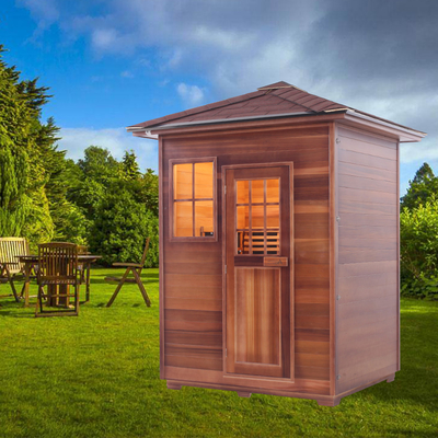 Holz-Infrarot-Carbon-Heizstrahler Outdoor-Trockensauna für 3 - 4 Personen