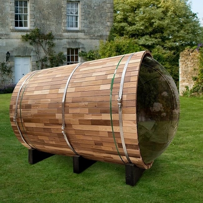 Klare rote Cedar Wood Electric Heater Wet-Dampf-Panoramablick-Sauna im Freien