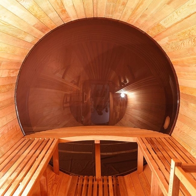Klare rote Cedar Wood Electric Heater Wet-Dampf-Panoramablick-Sauna im Freien