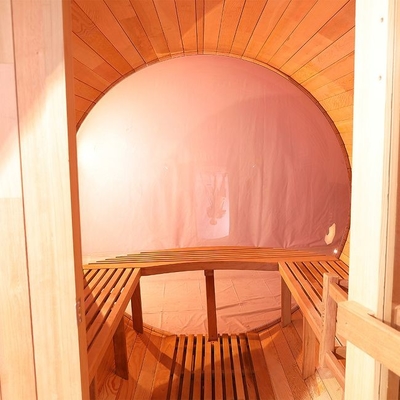 Hölzerner abgefeuerter Ofen panoramisches Fenster-im Freien Cedar Barrel Sauna Room Withs