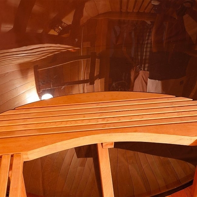 Hölzerner abgefeuerter Ofen panoramisches Fenster-im Freien Cedar Barrel Sauna Room Withs