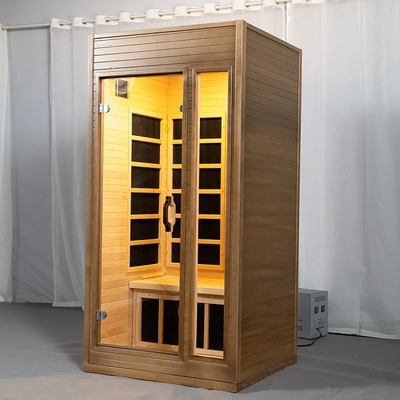 Leuchtende Innenkohlenstoff-Heizungen Mini Wooden Infrared Sauna 1 - Person 2