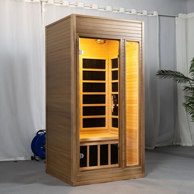 Leuchtende Innenkohlenstoff-Heizungen Mini Wooden Infrared Sauna 1 - Person 2