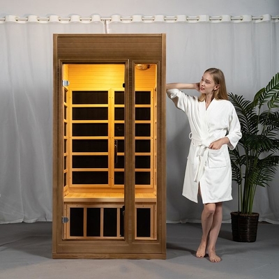 Leuchtende Innenkohlenstoff-Heizungen Mini Wooden Infrared Sauna 1 - Person 2