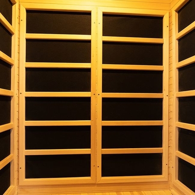 Holzrechteckige Sauna mit Keramikheizung Gehärtetes Glas 0-60 Minuten Timer