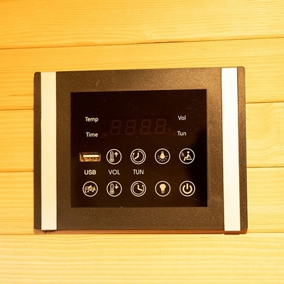 Holzrechteckige Sauna mit Keramikheizung Gehärtetes Glas 0-60 Minuten Timer
