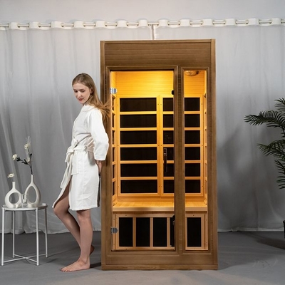 Person Hauptder schierlings-Holz-Kohlenstoff-Faser-Heizungs-weite Infrarotsauna-Kabinen-2