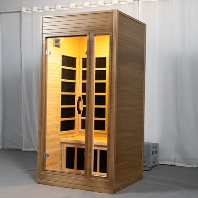 Person Hauptder schierlings-Holz-Kohlenstoff-Faser-Heizungs-weite Infrarotsauna-Kabinen-2