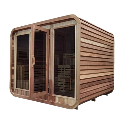 Schierling/rote Personen-Größe Cedar Cube Outdoor Dry Saunas 6