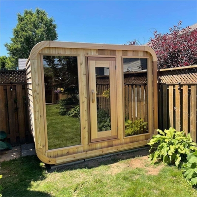Schierling/rote Personen-Größe Cedar Cube Outdoor Dry Saunas 6