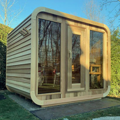 Schierling/rote Personen-Größe Cedar Cube Outdoor Dry Saunas 6