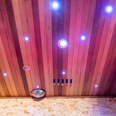 Fester hölzerner roter Cedar Luxury Indoor Full Spectrum-Sauna-Raum für Person 3