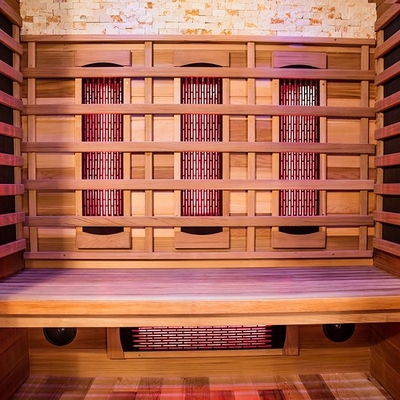 Fester hölzerner roter Cedar Luxury Indoor Full Spectrum-Sauna-Raum für Person 3