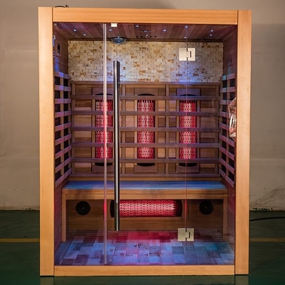 Fester hölzerner roter Cedar Luxury Indoor Full Spectrum-Sauna-Raum für Person 3