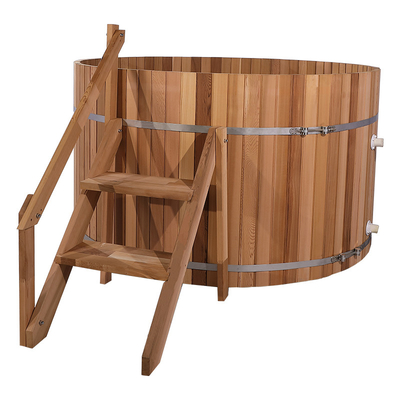 3-4 Personen-rote Cedar Pine Thermowood Wooden Wood abgefeuerte heiße Wanne im Freien mit externem hölzernem brennendem Ofen