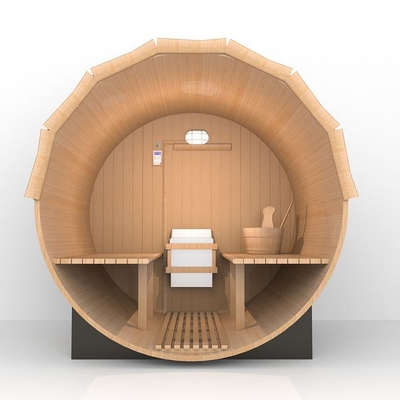 Traditioneller Dampf-Heater Outdoor Wooden Barrel Sauna-Raum mit Portal
