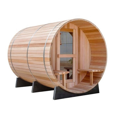 Traditioneller Dampf-Heater Outdoor Wooden Barrel Sauna-Raum mit Portal